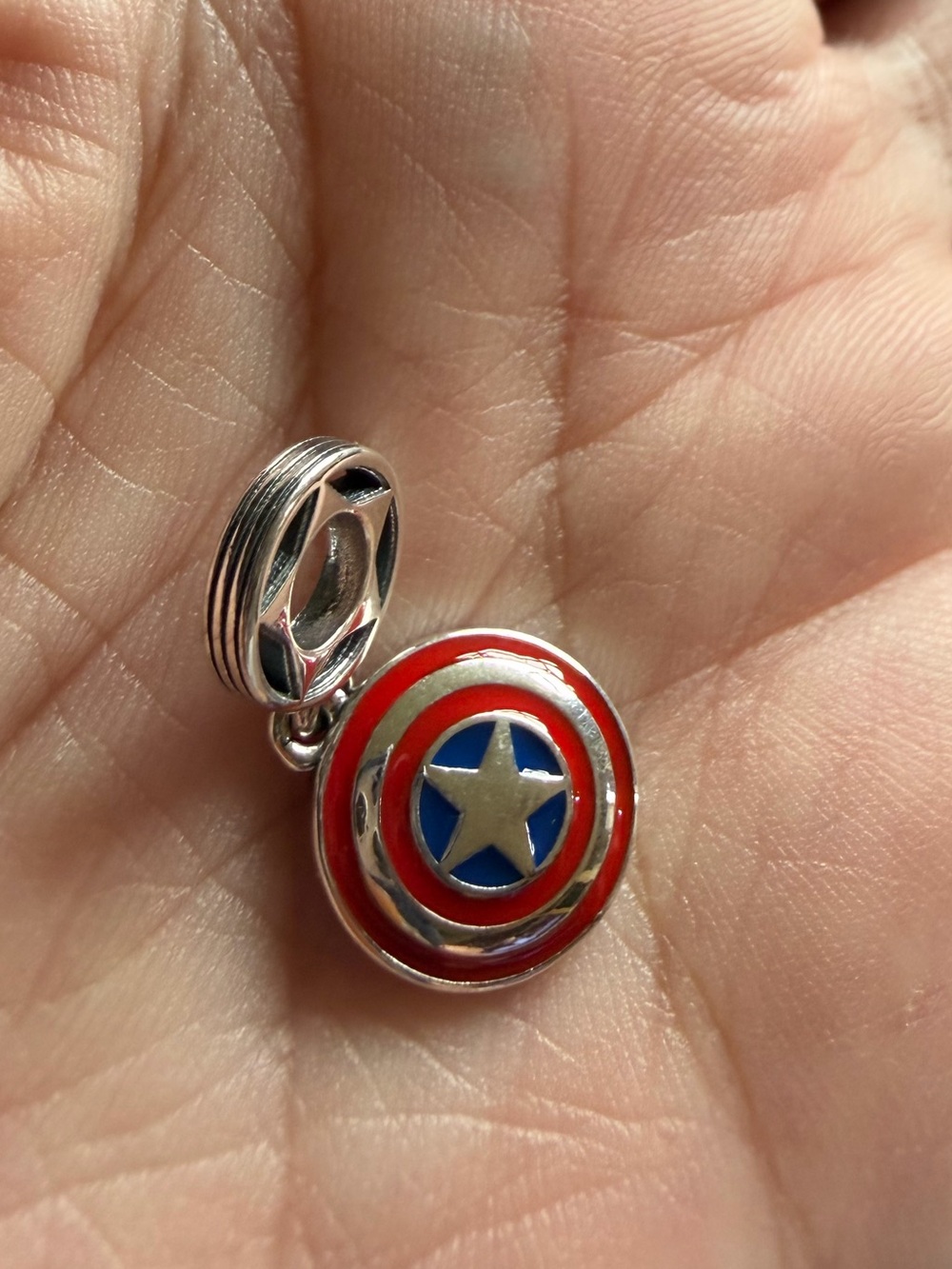 Pandora x Marvel Captain America Shield Dangle Charm S925 ALE